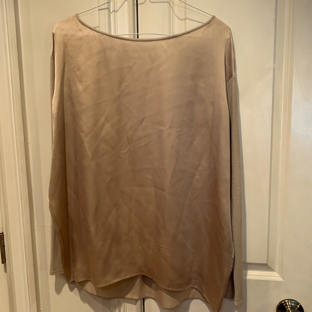 Gorgeous! Vince silk mix media blouse